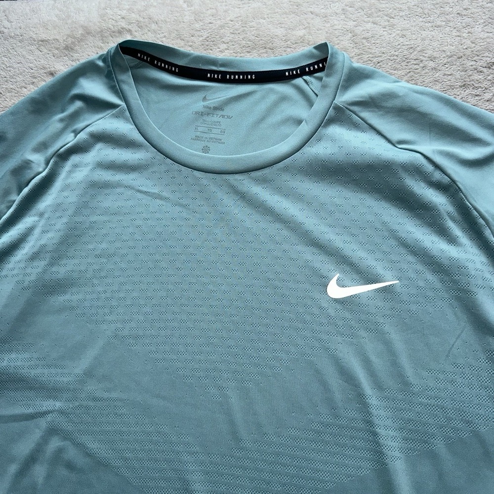 Nike Dri-FIT ADV Stride Men's XL Tall Running T-Shirt Teal Green Reflective